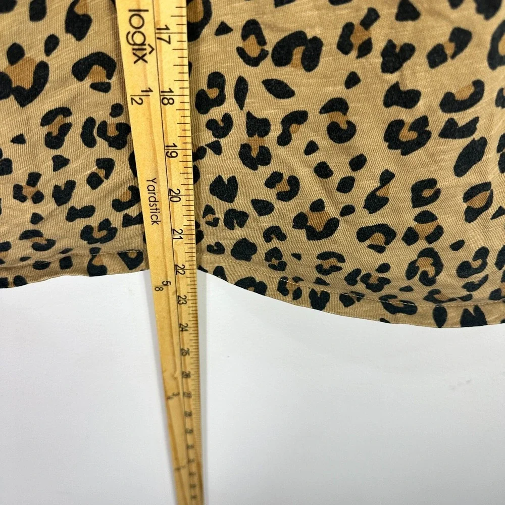 J.Crew Cheetah Animal Print Top Womens Large Brown Short‎ Sleeve Mob Wife Indie